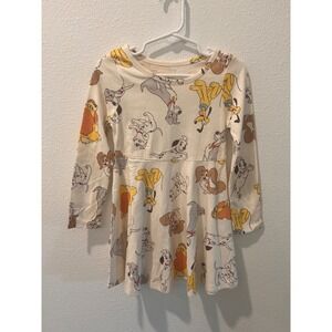 Disney Classics Kids 3T Long Sleeve Dress Cream Dalmatian Dogs Print